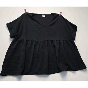 Zig Zag Womens Black Short Sleeve Blouse Size‎ XL